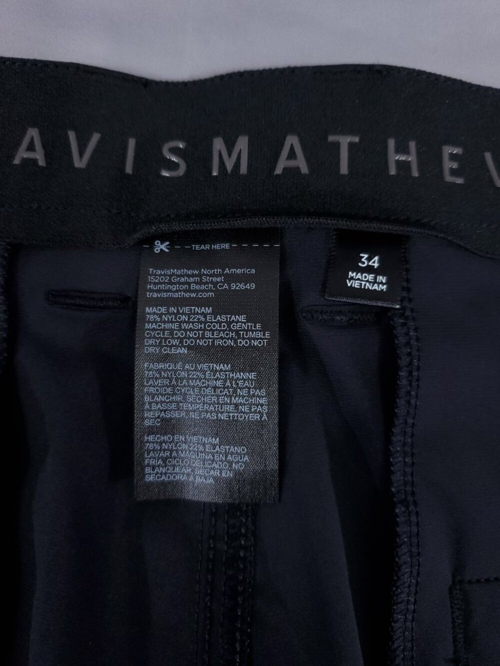 TravisMathew Hero Hour Golf Shorts Mens 34 Black Performance Athletic 8" Inseam - Picture 9 of 15
